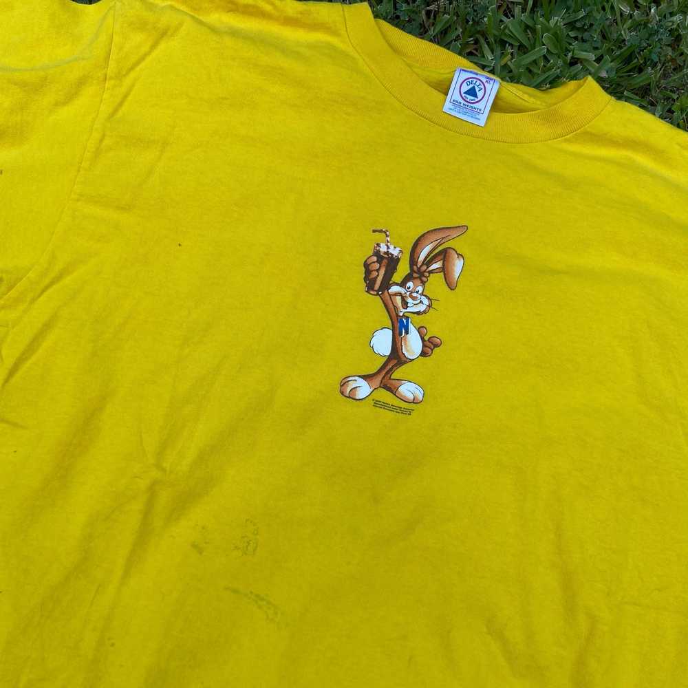 Vintage 2000 Nesquik Rabbit Yellow T Shirt - image 2
