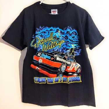 Vintage NASCAR AOP Shirt Size outlets Medium 1990's Darrel Waltrip Fruit of the Loom Car