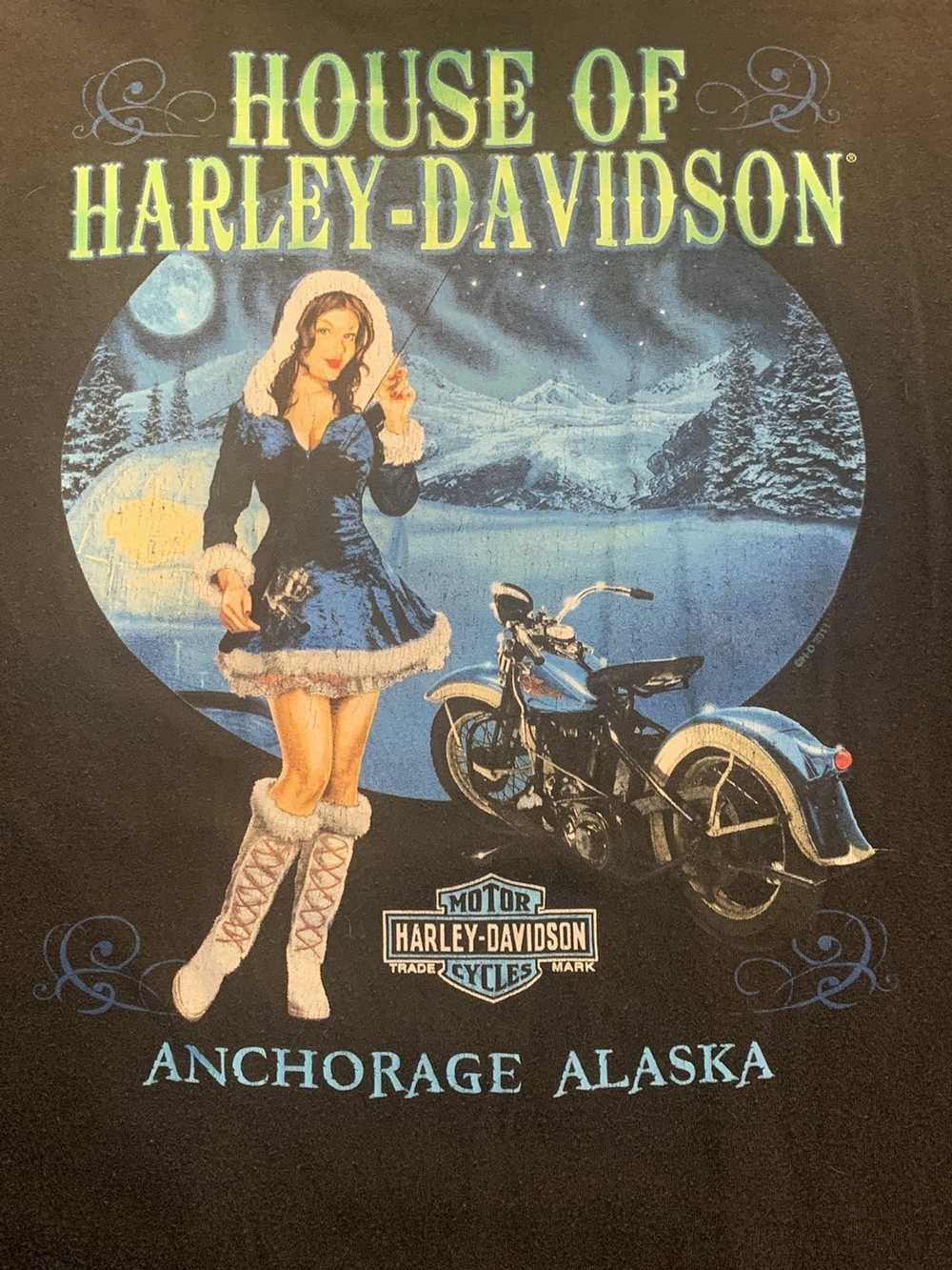 VINTAGE Harley Shirt Adult 2XL XXL Gray Ketchikan Alaska Long