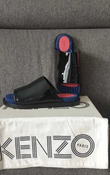 Kenzo Women's Black Massage Patent-Leather Slides