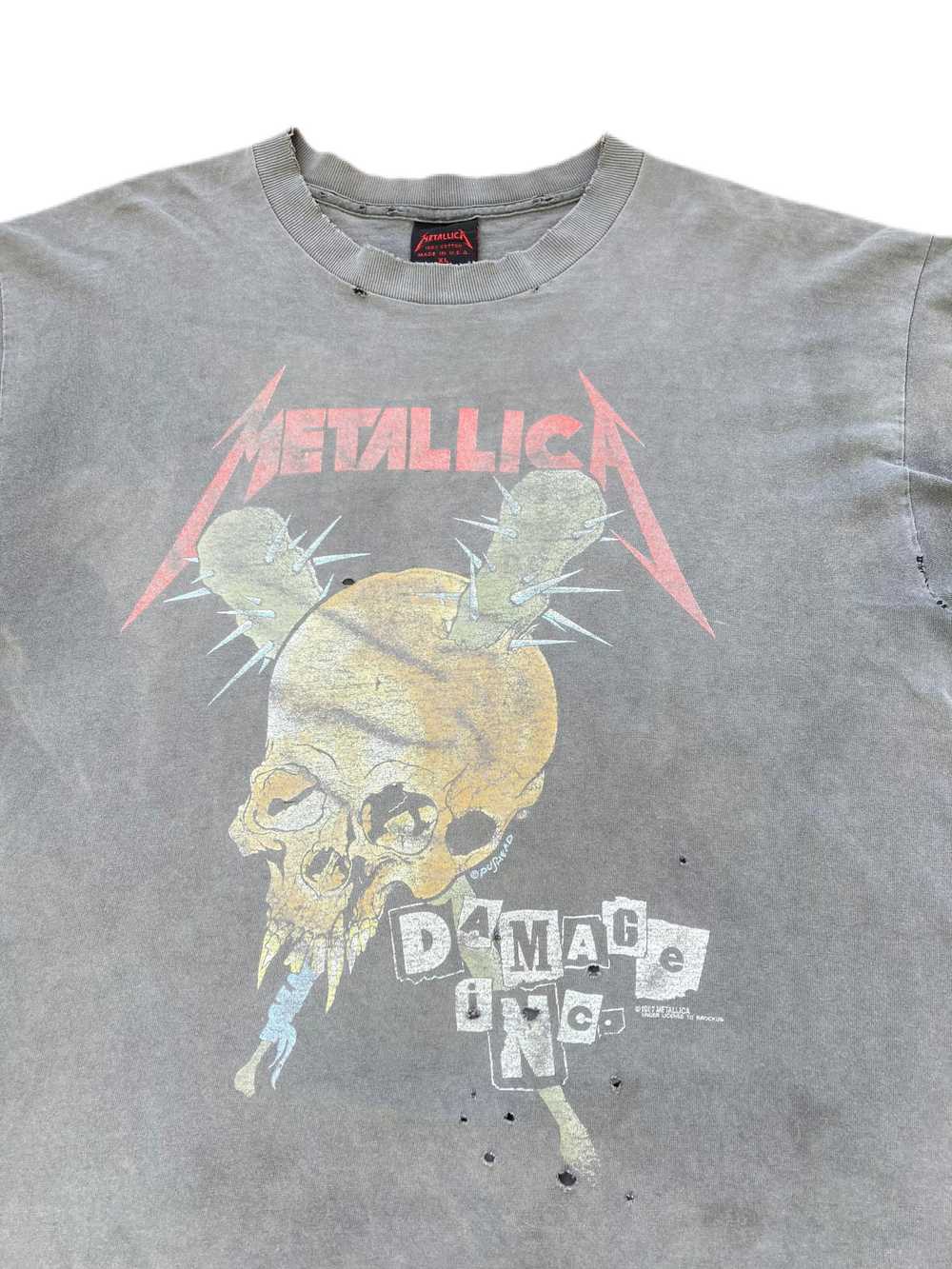 vintage metallica tee shirt damaged justice 1987 - image 3