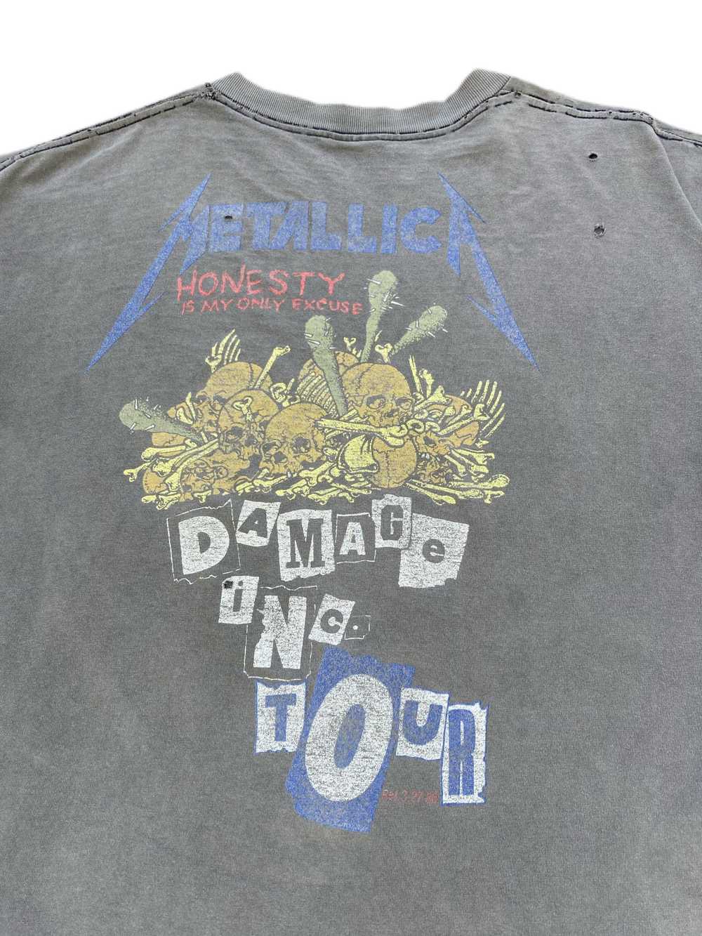 vintage metallica tee shirt damaged justice 1987 - image 4