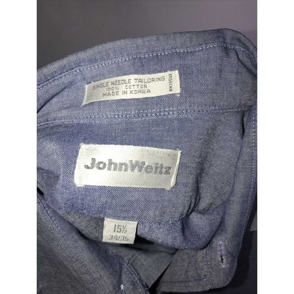 John Weitz Blue Oxford Dress Blue Shirt Button Do… - image 10