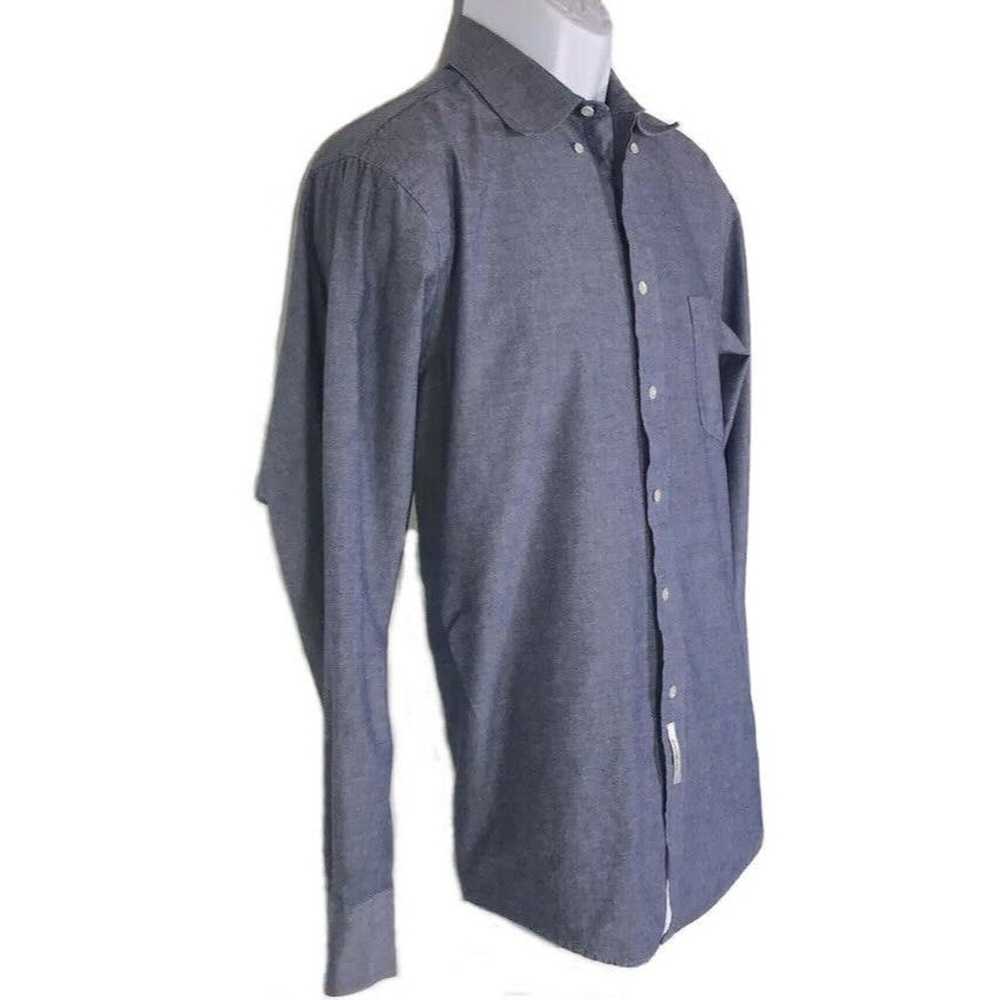 John Weitz Blue Oxford Dress Blue Shirt Button Do… - image 2