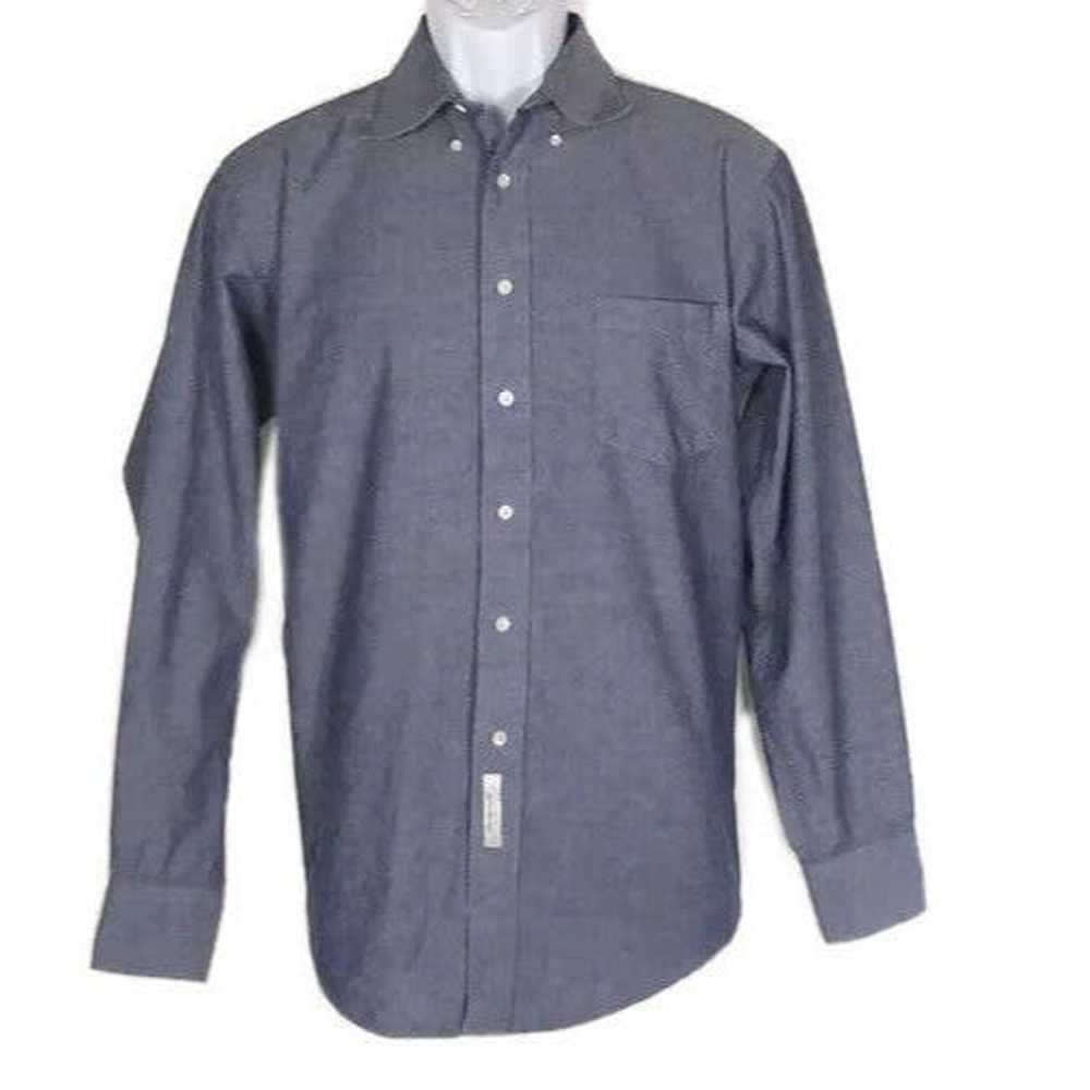 John Weitz Blue Oxford Dress Blue Shirt Button Do… - image 3
