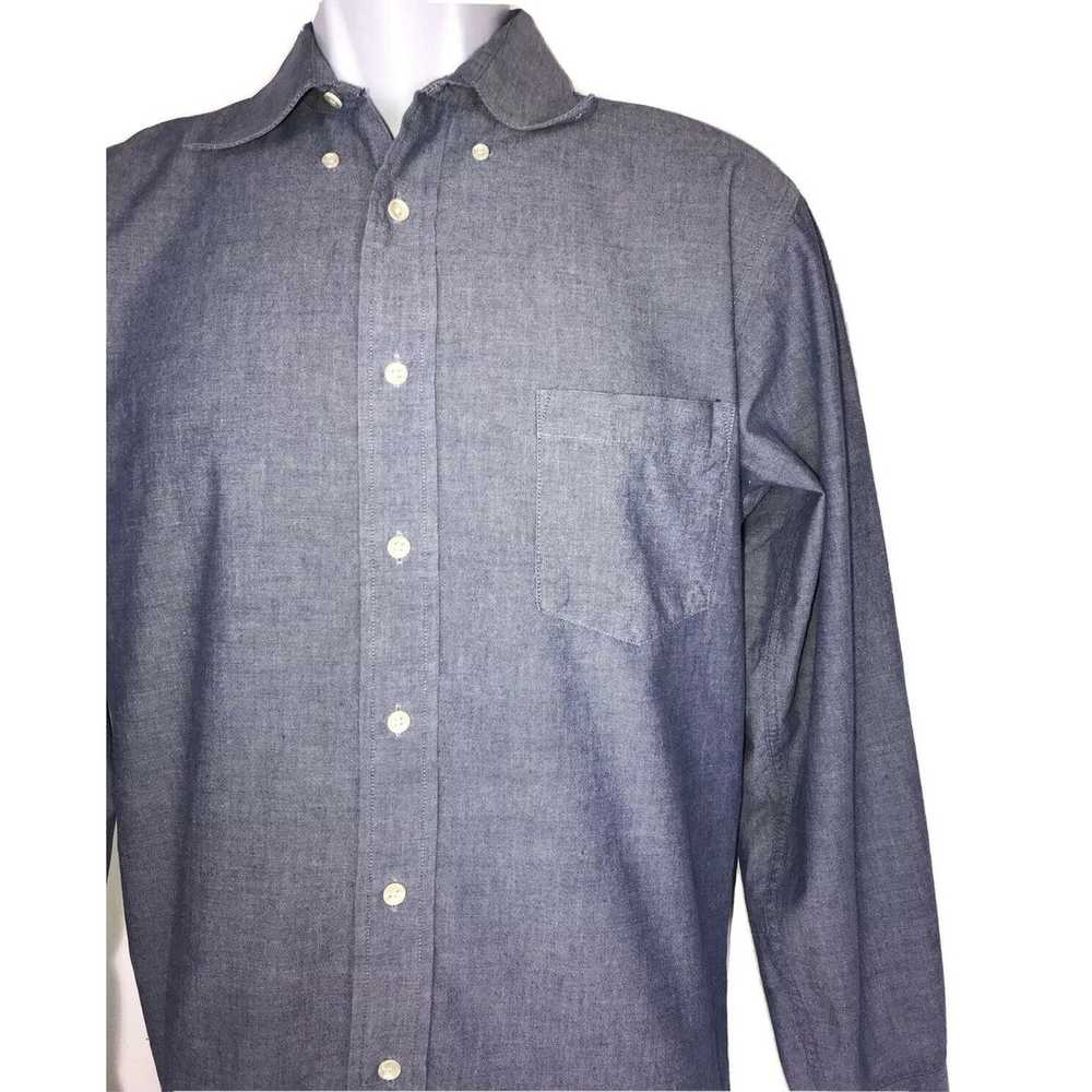 John Weitz Blue Oxford Dress Blue Shirt Button Do… - image 4