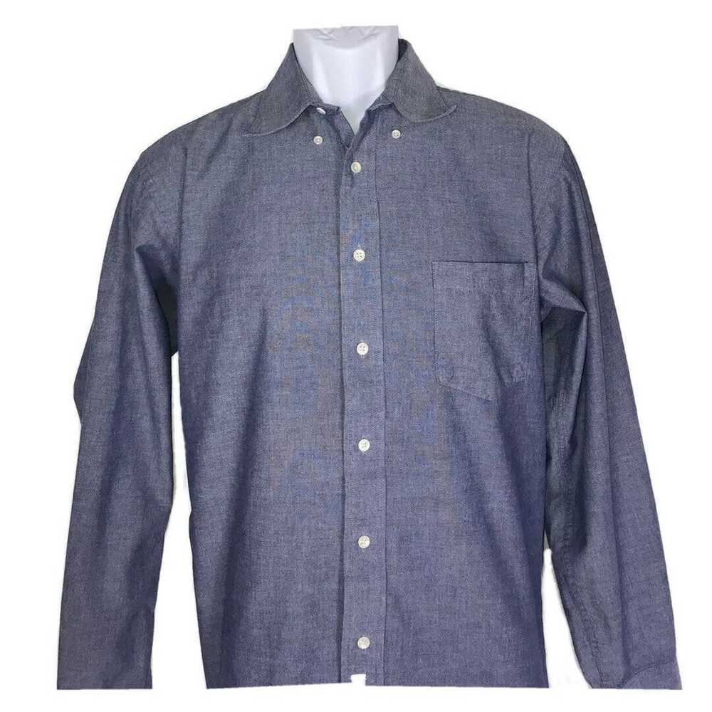 John Weitz Blue Oxford Dress Blue Shirt Button Do… - image 5