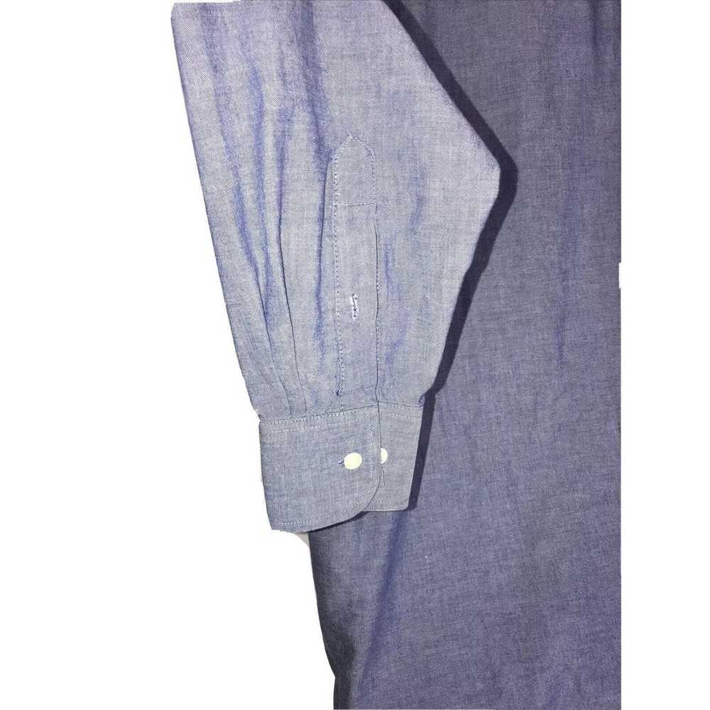 John Weitz Blue Oxford Dress Blue Shirt Button Do… - image 9
