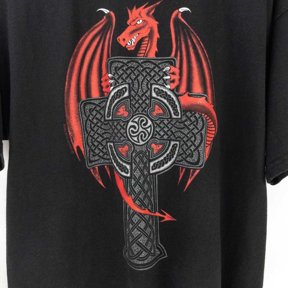 Vintage Vintage dragon celtic cross shirt - image 2