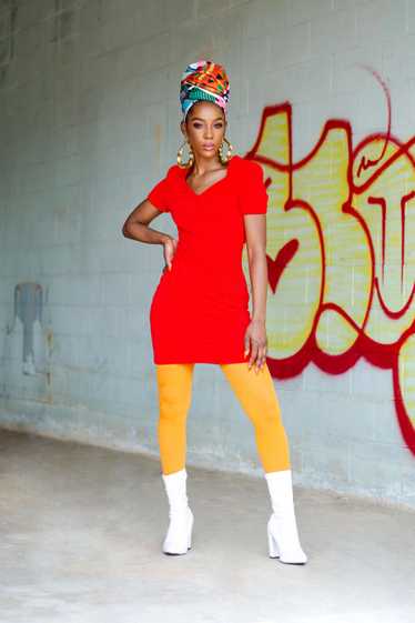 Vintage Adeaze 80's Red Fitted Mini Dress - image 1