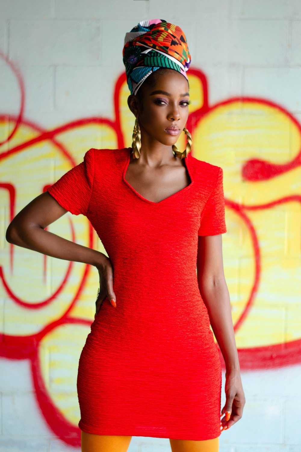 Vintage Adeaze 80's Red Fitted Mini Dress - image 2