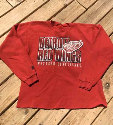 Detroit Red Wings Starter Defense Pullover Sweatshirt - Cream/Red