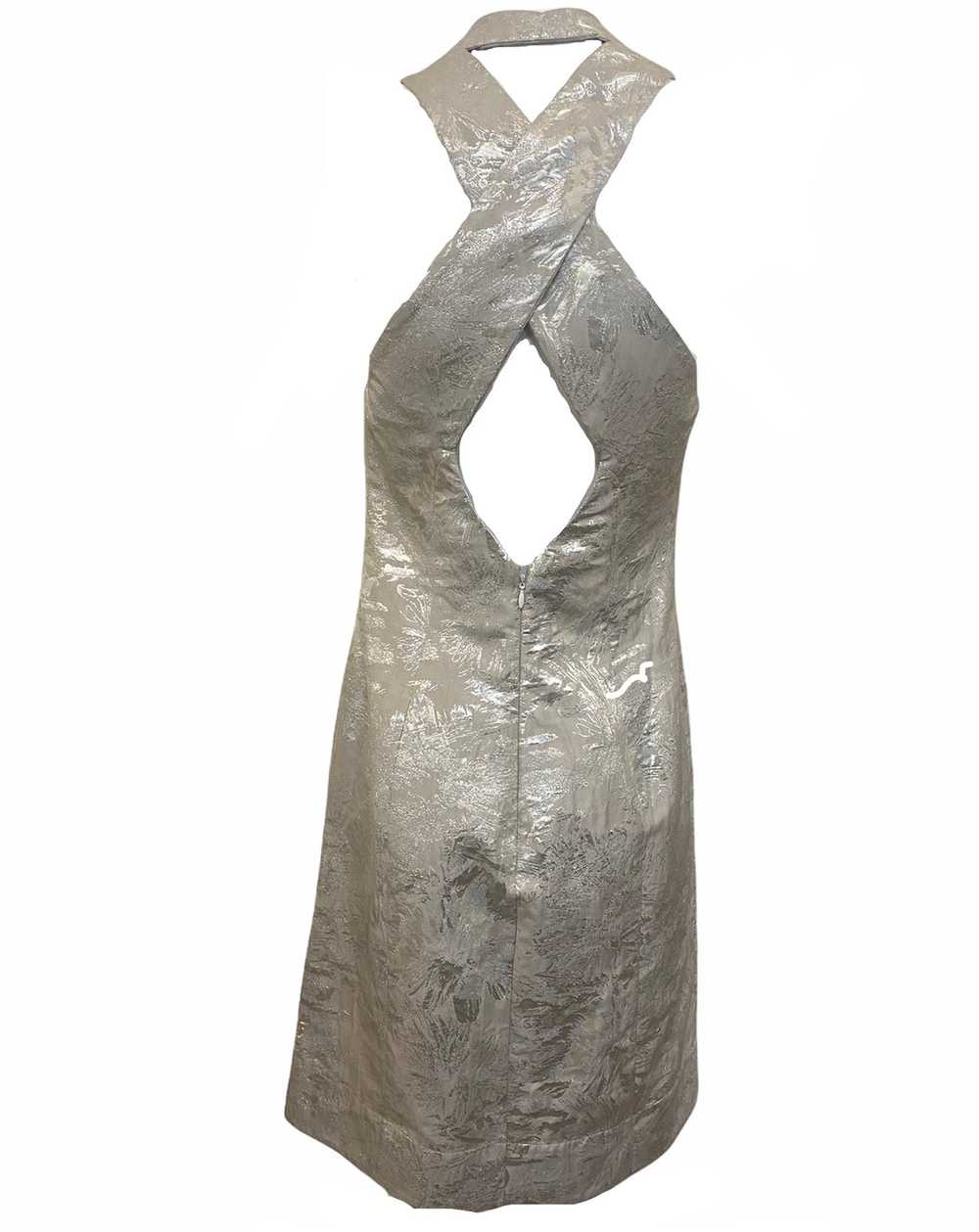 Vivienne Westwood 90s Silver Brocade Mini Dress - image 2