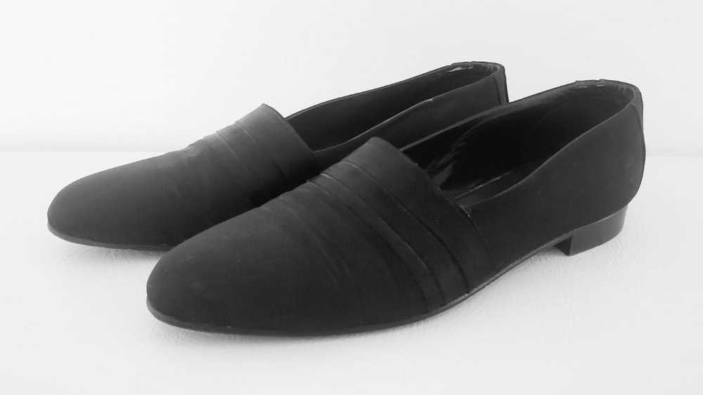 Vintage R Martegani shoes 11 black satin evening … - image 1
