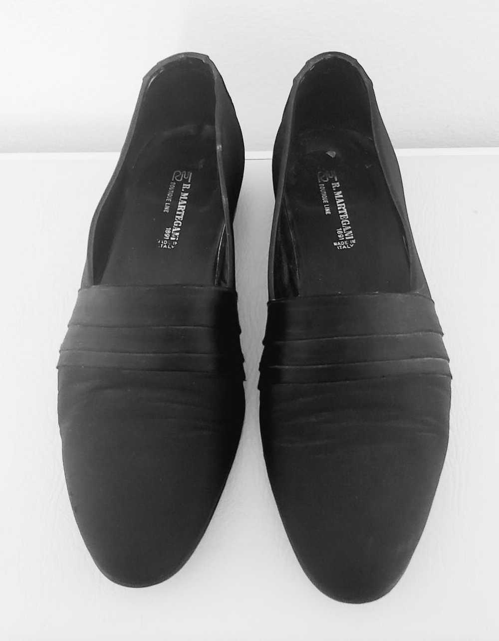 Vintage R Martegani shoes 11 black satin evening … - image 4