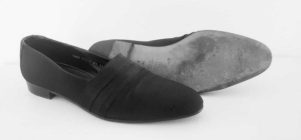 Vintage R Martegani shoes 11 black satin evening … - image 7