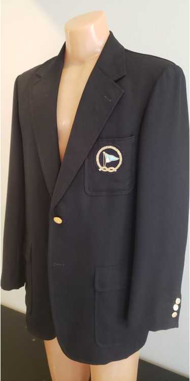 Vintage custom black blazer vintage 1970s nautical