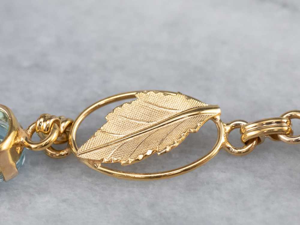 Multi Gemstone Botanical Gold Link Bracelet - image 8
