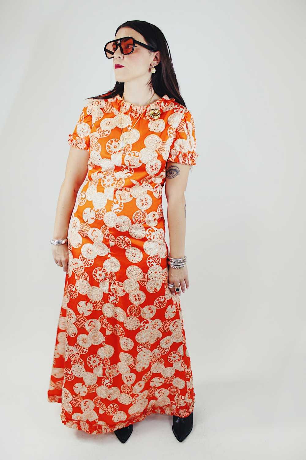 Short Sleeve Printed Maxi Dress - image 2