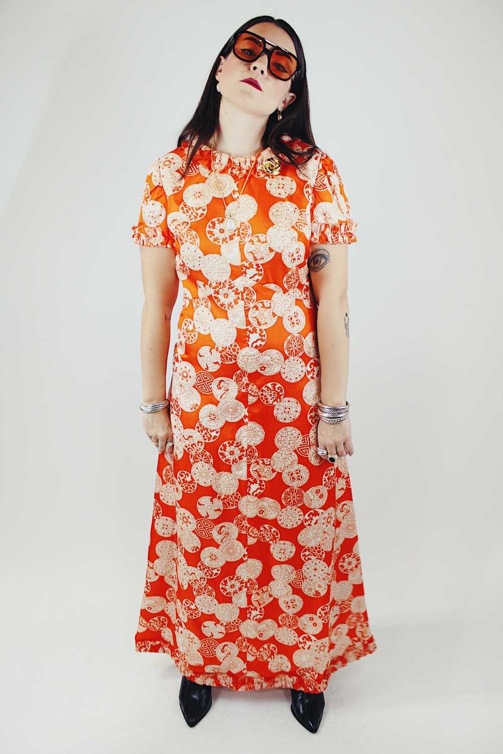 Short Sleeve Printed Maxi Dress - image 3