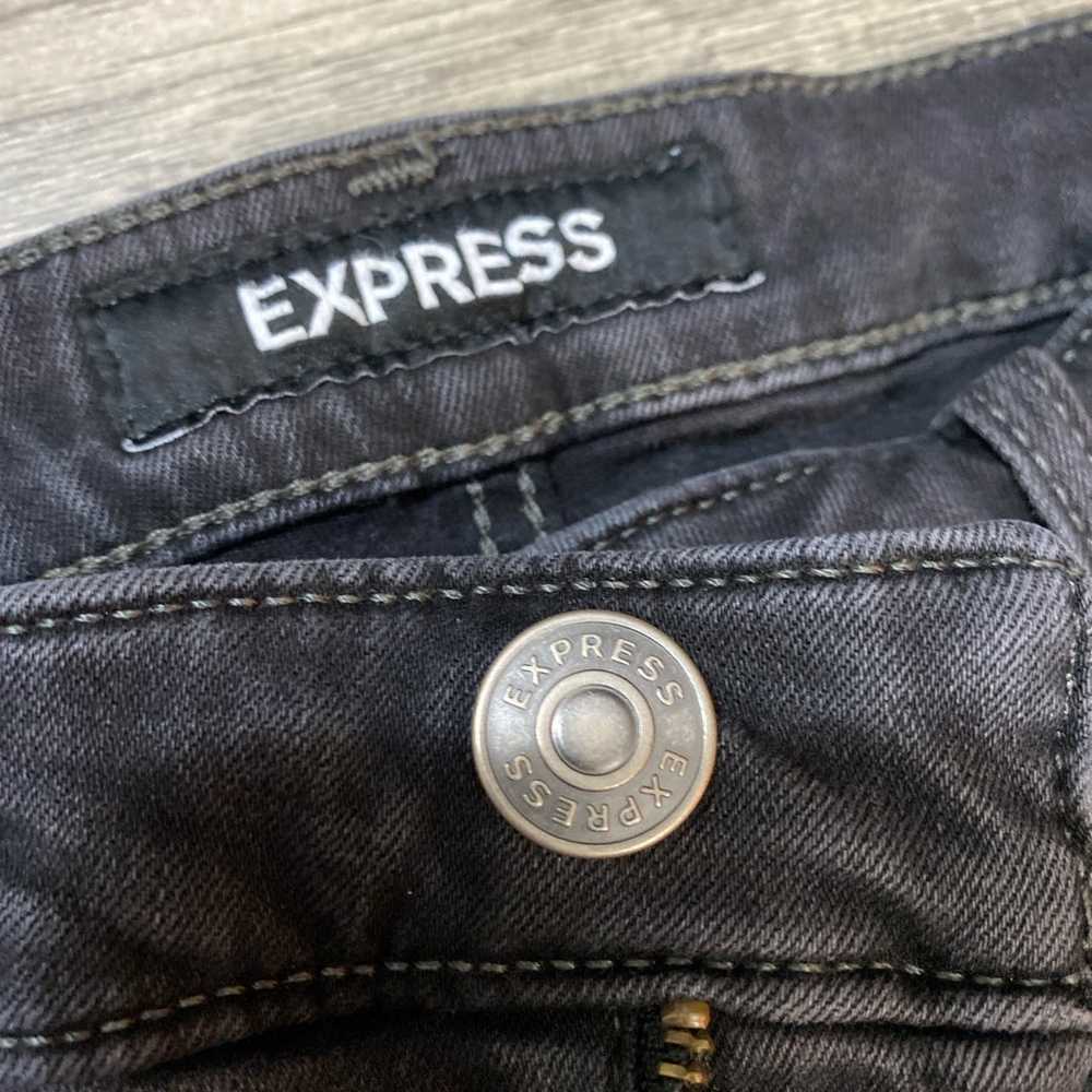 Express Slim Black Distressed Jeans - image 2