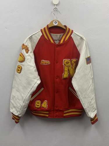 Leather Jacket × Varsity × Varsity Jacket Vintage 