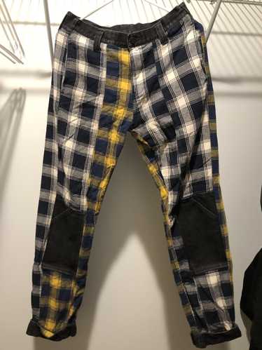 Streetwear × Vintage Yellow and Blue plaid Jeans