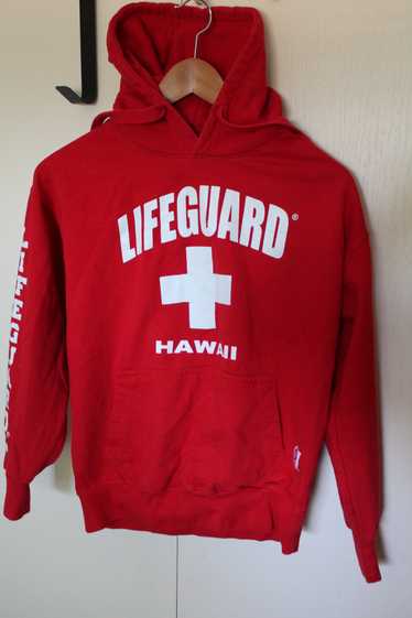 Vintage lifeguard Office licensed Hawaii Red Hoodi