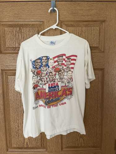 1996 Dream Team USA 2 Olympic Pro Player Caricature T Shirt Size Large –  Rare VNTG