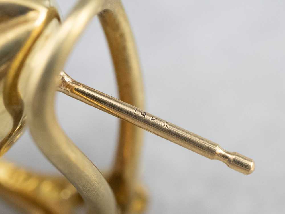 Botanical Brushed Gold Pearl Drop Earrings - image 7