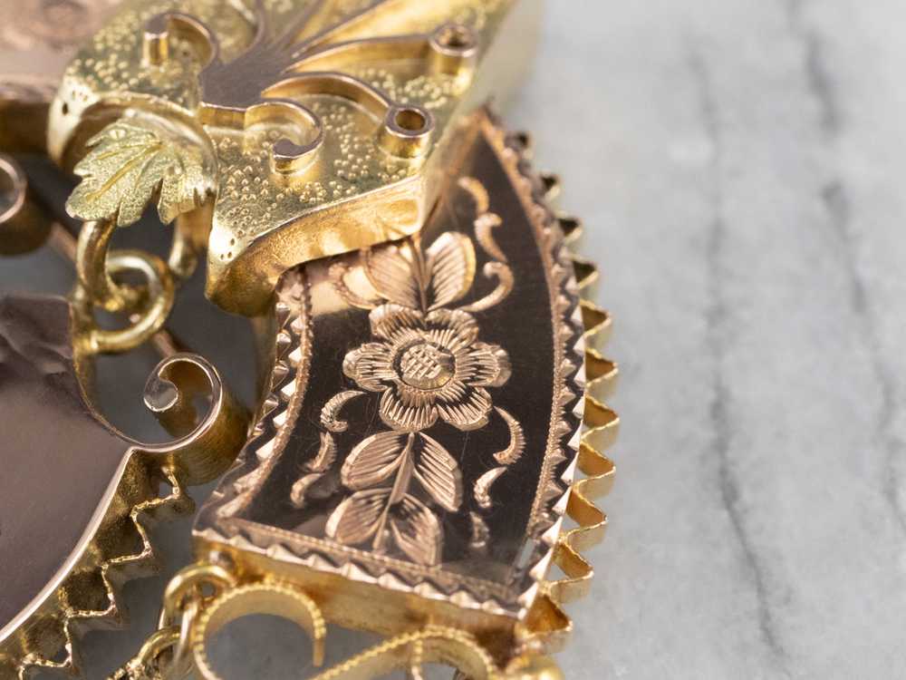 Victorian Ornate Rose Gold Chandelier Brooch - image 7