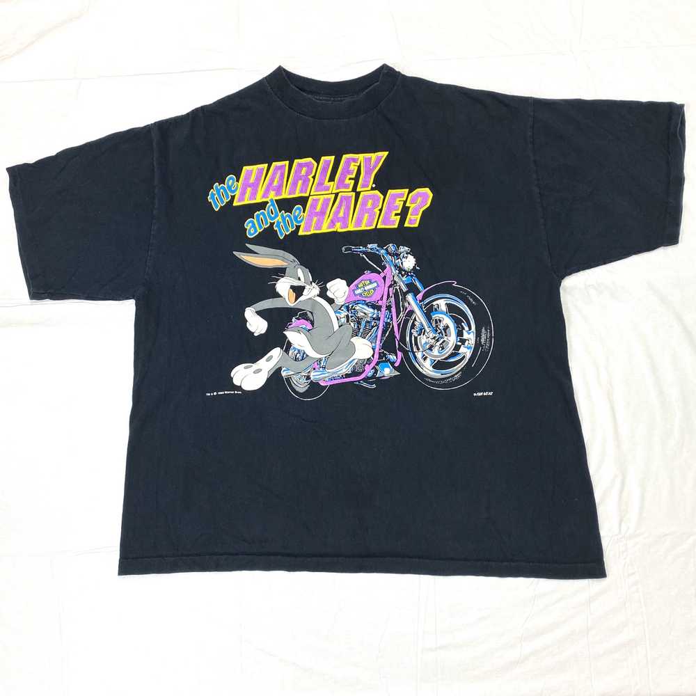 1990s Bugs Bunny Harley Davidson biker t-shirt ne… - image 1