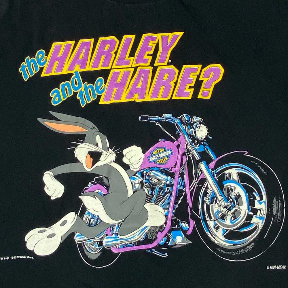 1990s Bugs Bunny Harley Davidson biker t-shirt ne… - image 3