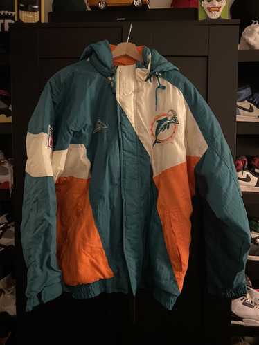 Miami Dolphins NFL Men's Retro Team Logo Full-Zip Hoodie Size 4XL - Aqua