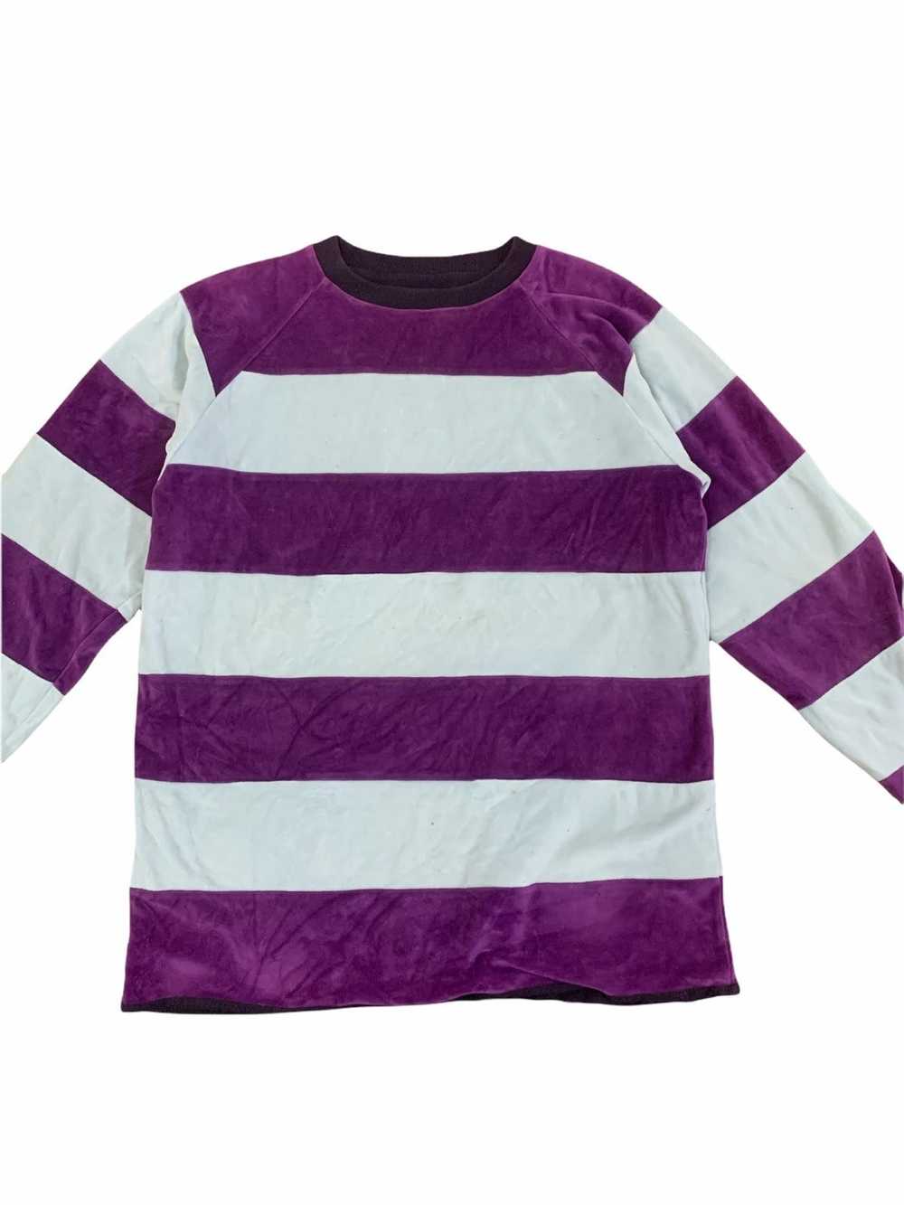 Designer × Vintage 🔥Velour Striped Sweater Vapor… - image 3