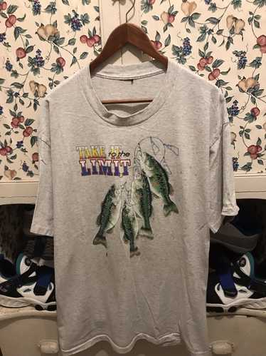 vtg field & stream fly fishing tee shirt mens LG with Embroidered
