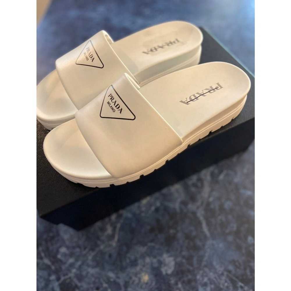 Prada Prada Lug Sole Leather Sandals/Slides - image 2
