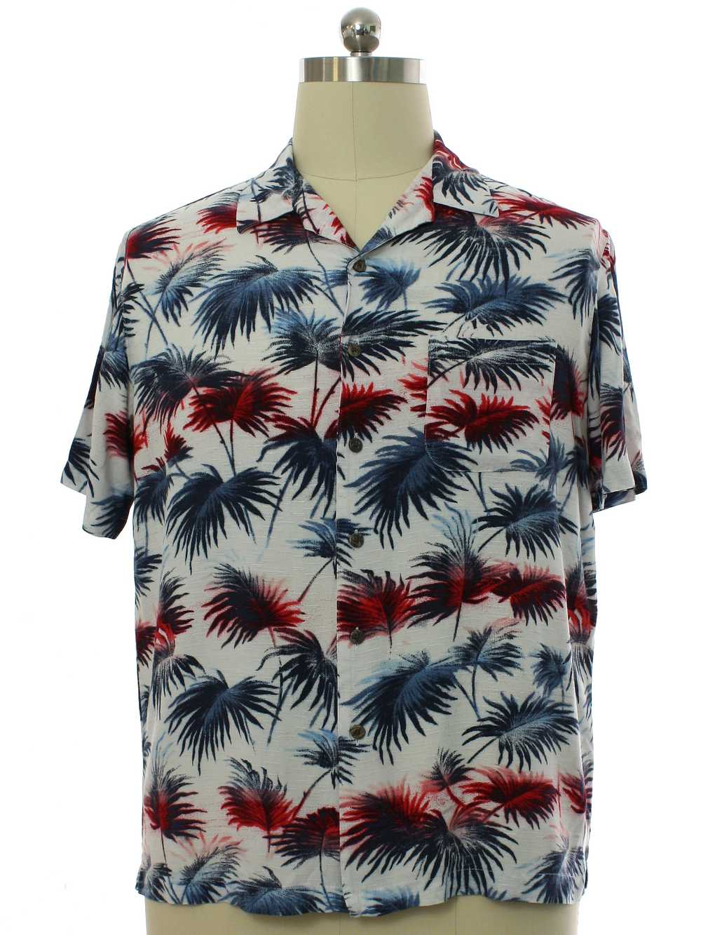 1990's George Mens Rayon Hawaiian Style Sport Shi… - image 1