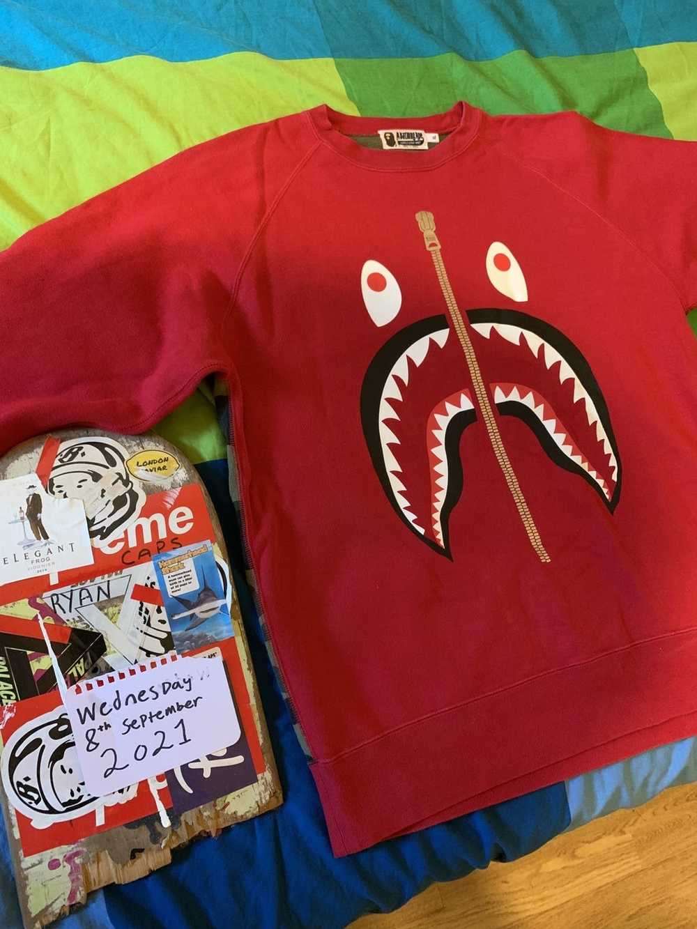 Bape Bape metal zip shark crew neck XL - image 1