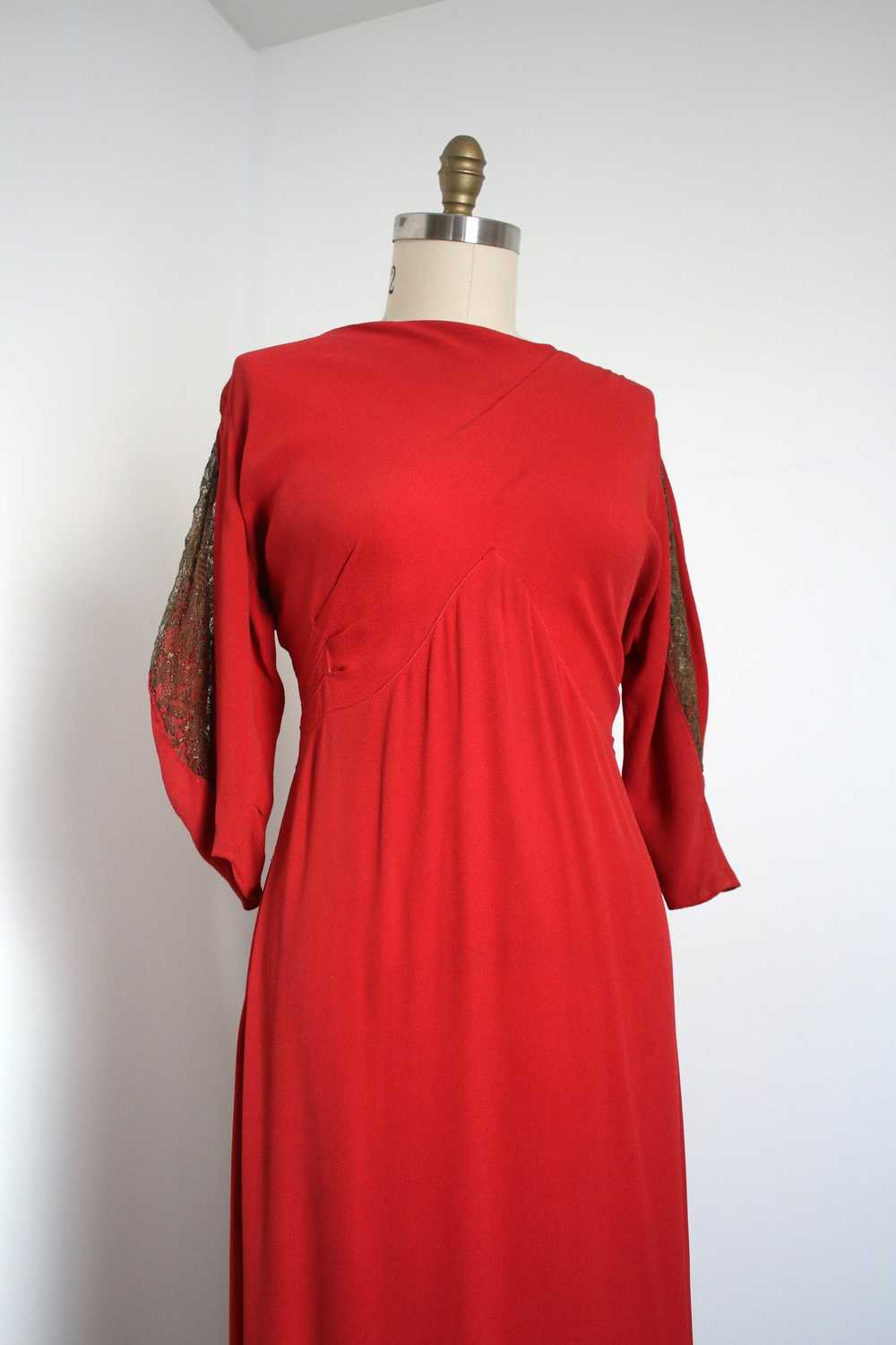 MARKED DOWN vintage 1930s orange rayon gown - image 2