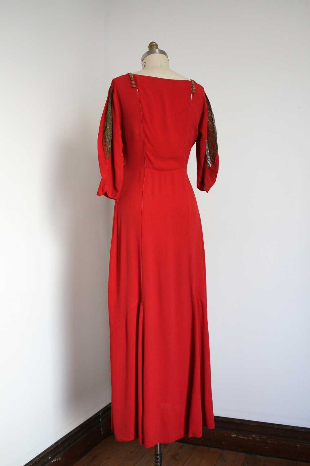 MARKED DOWN vintage 1930s orange rayon gown - image 3