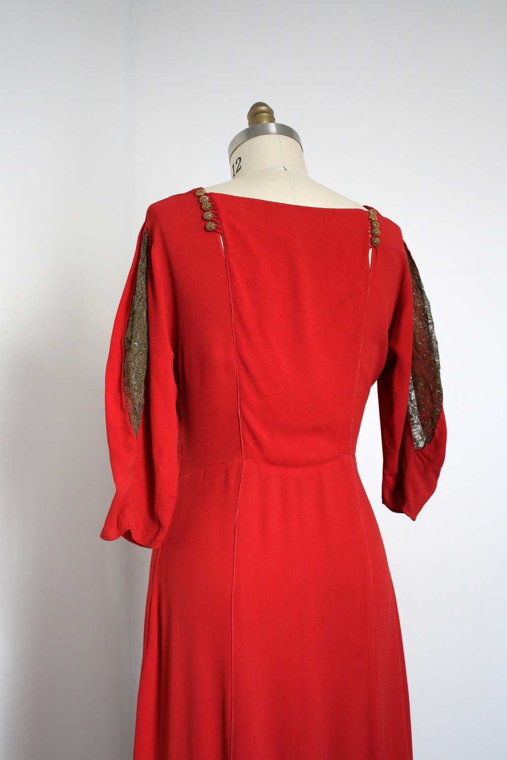 MARKED DOWN vintage 1930s orange rayon gown - image 5