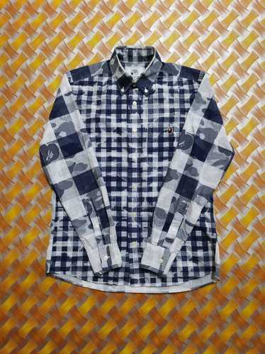 Bape Bape Blue Check Camo Shirt