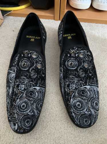 Mezlan S20307 Men's Shoes Black Velvet / Patent Leather Dress Derby Ox –  AmbrogioShoes