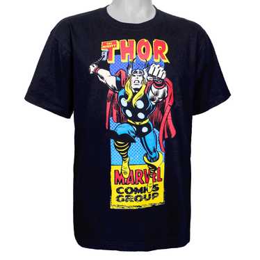 Marvel - Black The Mighty Thor Printed T-Shirt Me… - image 1