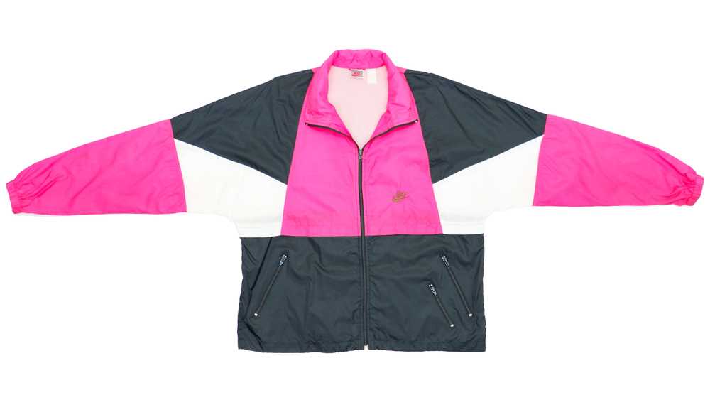 Nike - B&W and Pink Colorblock Windbreaker 1980s … - image 1