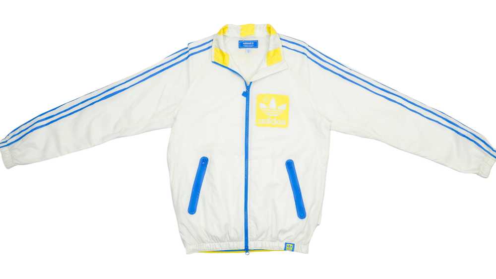 Adidas - White with Blue Skateboard Windbreaker 2… - image 1