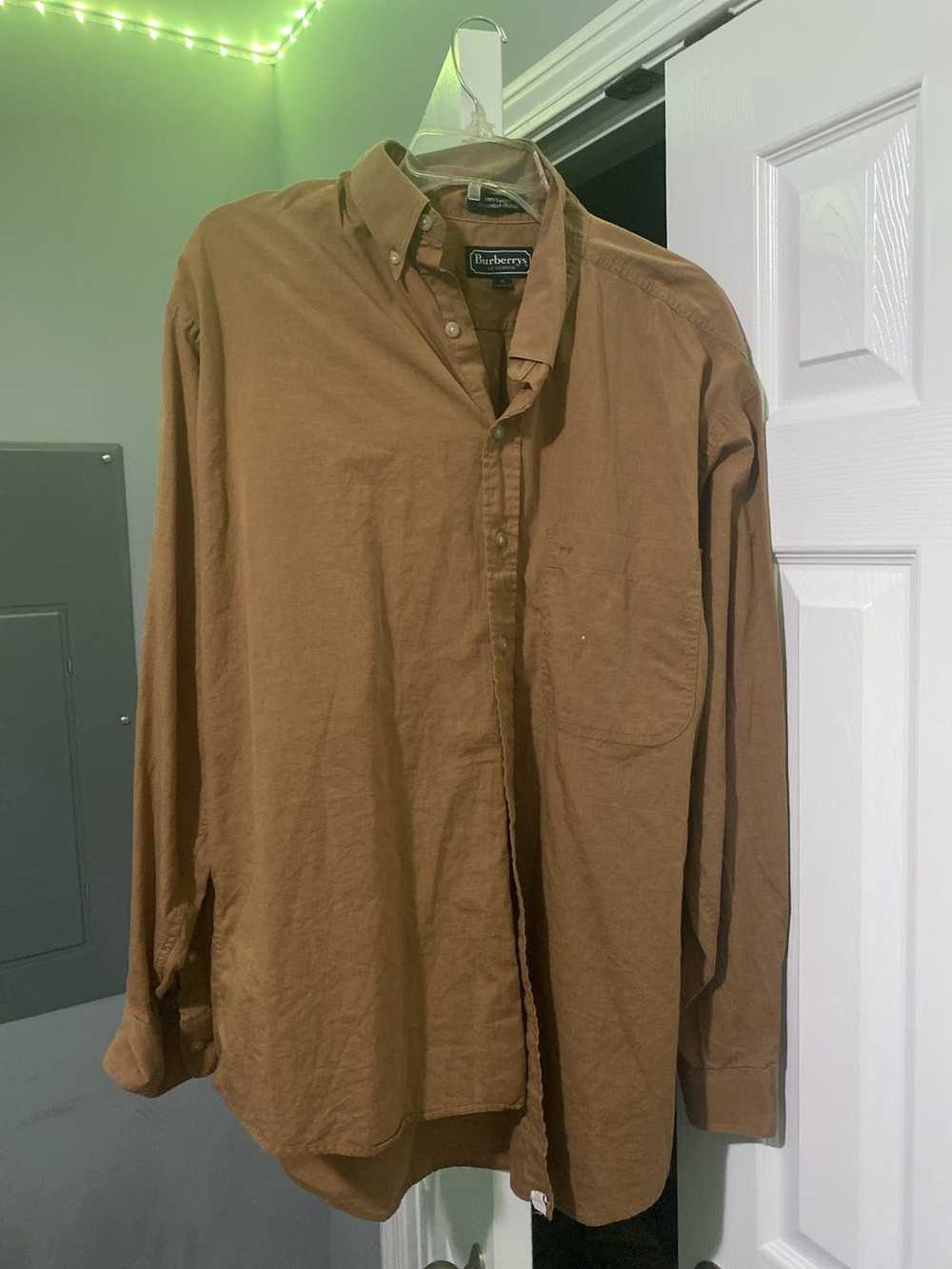 Burberry Burberry brown button up shirt - image 1