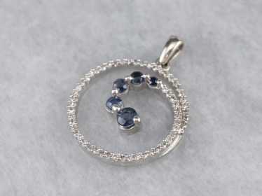 Sapphire and Diamond Spiral Pendant - image 1