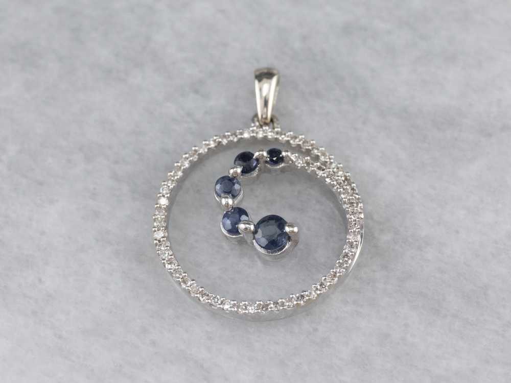 Sapphire and Diamond Spiral Pendant - image 2